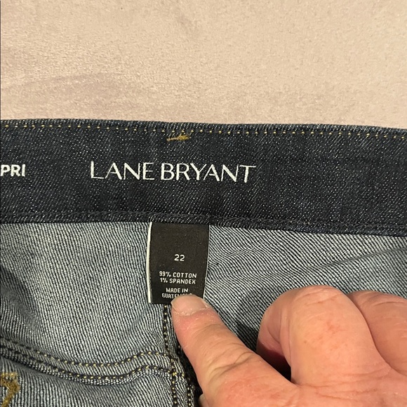 Lane Bryant Dark Indigo Cropped Jeans - Gold Button - Picture 4 of 5